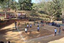 अध्यक्ष कप रनिङ्ग शिल्ड भलिवल प्रतियोगिता २०७५ काे उद्घाटन समारोहमा रातापोखरा खेल मैदानमा पहिलाे खेल खेल्दै वडा नं. ६ ठूलापोखरा र वडा नं. २ बल्कोट ।