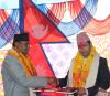 बिदाई तथा स्वागत कार्यक्रममा सरुवा भइ आउनुभएका प्रमुख प्रशासकीय श्री खिमानन्द भुसाल एवं विदाई भइ जानुहुने प्रमुख प्रशासकीय अधिकृत श्री भेषराज पन्थ ।